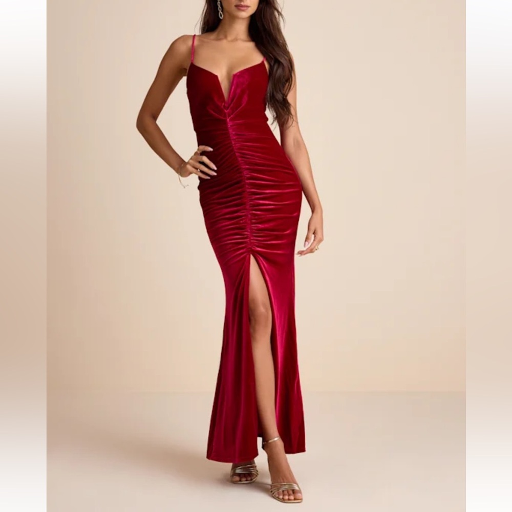 Lulu's Striking Red Maxi Dress